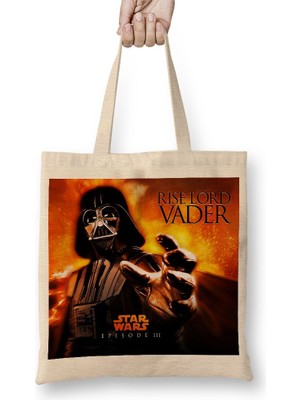 Baskı Dükkanı Star Wars Dart Vader Bez Çanta Uzun Saplı