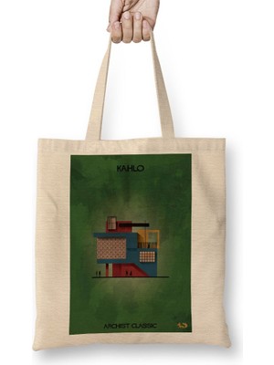 Baskı Dükkanı Frida Kahlo Bez Çanta Uzun Saplı