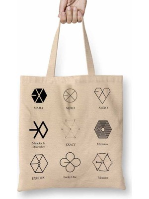 Baskı Dükkanı Logo Exo Bez Çanta Uzun Saplı