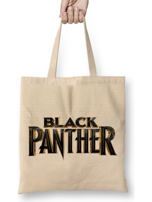 Baskı Dükkanı Black Panther 03 Bez Çanta Uzun Saplı