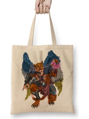 Baskı Dükkanı Pessoa Jaguar Bez Çanta Uzun Saplı