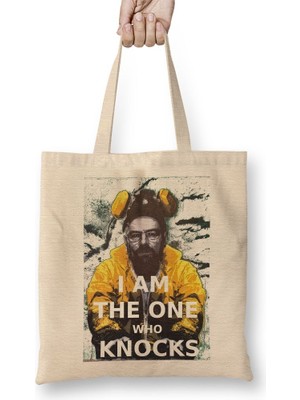 Baskı Dükkanı I Am The One Who Knocks Bez Çanta Uzun Saplı