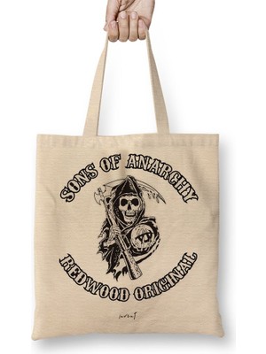 Baskı Dükkanı Sons Of Anarchy Bez Çanta Uzun Saplı