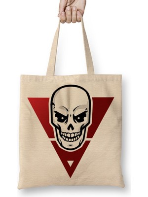 Baskı Dükkanı Ghostz Logo Clean Bez Çanta Uzun Saplı