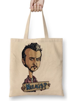 Baskı Dükkanı Leyla ve Mecnun Neemiş Bez Çanta Uzun Saplı