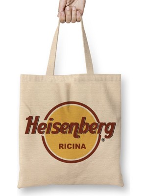 Baskı Dükkanı Heisenberg Logo Cafe Breaking Bad Bez Çanta Uzun Saplı