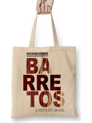 Baskı Dükkanı Festa De Peao Barretos Bez Çanta Uzun Saplı