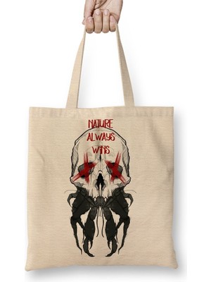 Baskı Dükkanı Skullcrab Bez Çanta Uzun Saplı