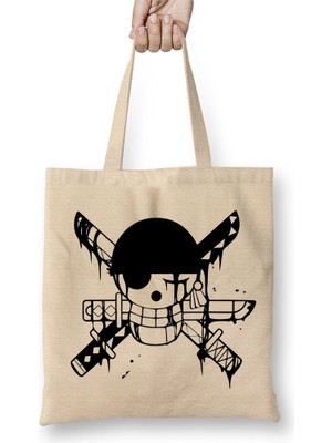 Baskı Dükkanı Roronoa Zoro One Piece Bez Çanta Uzun Saplı