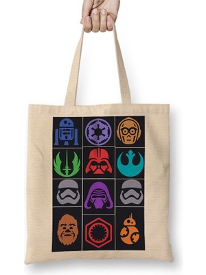 Baskı Dükkanı Star Wars Bez Çanta Uzun Saplı