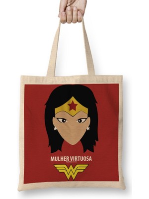 Baskı Dükkanı Mulher Virtuosa Bez Çanta Uzun Saplı