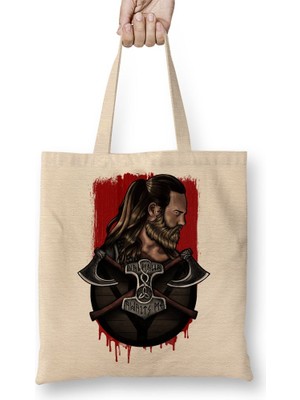 Baskı Dükkanı Valhalla Bez Çanta Uzun Saplı