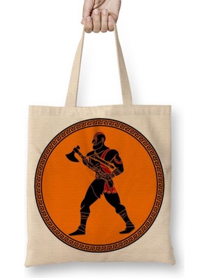 Baskı Dükkanı The Old Kratos Bez Çanta Uzun Saplı