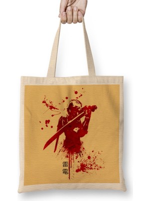 Baskı Dükkanı Raiden Blood Bez Çanta Uzun Saplı