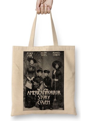 Baskı Dükkanı America Horro Story Coven Bez Çanta Uzun Saplı