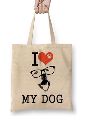 Baskı Dükkanı I Love Vikings Minions Bez Çanta Uzun Saplı