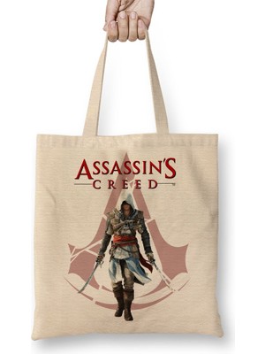 Baskı Dükkanı Assasin's Creed Bez Çanta Uzun Saplı