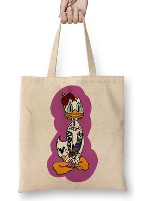 Baskı Dükkanı Nakedonald Bez Çanta Uzun Saplı