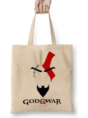 Baskı Dükkanı God Of War Bez Çanta Uzun Saplı
