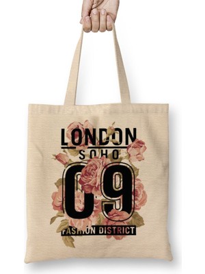 Baskı Dükkanı London Soho Bez Çanta Uzun Saplı