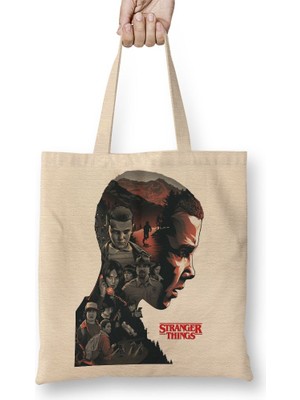 Baskı Dükkanı Stranger Things Bez Çanta Uzun Saplı