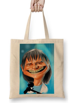 Baskı Dükkanı Roberto Carlos O Rei Bez Çanta Uzun Saplı