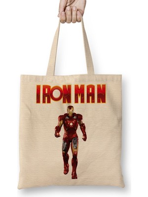 Baskı Dükkanı Iron Man 03 Bez Çanta Uzun Saplı