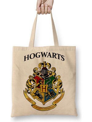 Baskı Dükkanı Hogwarts Bez Çanta Uzun Saplı