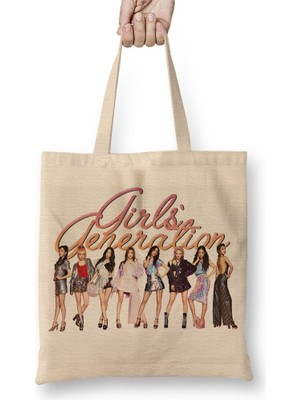 Baskı Dükkanı Girls' Generation Holiday Night Bez Çanta Uzun Saplı