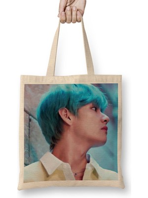 Baskı Dükkanı Bts V Lights Bez Çanta Uzun Saplı