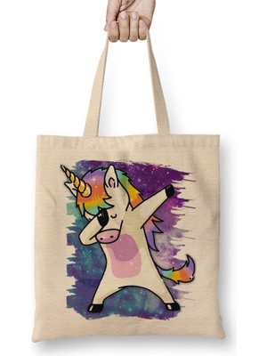 Baskı Dükkanı Unicorn 07 Bez Çanta Uzun Saplı