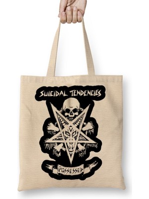 Baskı Dükkanı Suicidal Tendencies Possessed Bez Çanta Uzun Saplı