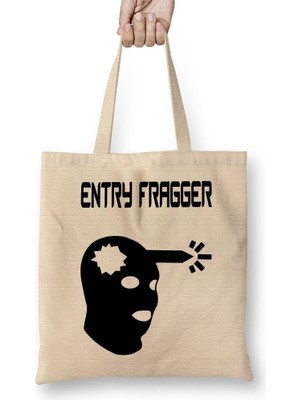 Baskı Dükkanı Entry Fragger Bez Çanta Uzun Saplı