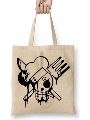 Baskı Dükkanı Sanji One Piece Bez Çanta Uzun Saplı