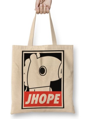Baskı Dükkanı BT21 Jhope Bts Bez Çanta Uzun Saplı