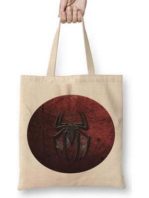 Baskı Dükkanı Homem Aranha Bez Çanta Uzun Saplı