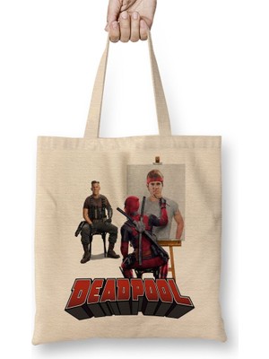 Baskı Dükkanı Deadpool Bez Çanta Uzun Saplı