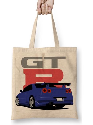 Baskı Dükkanı Nissan Skyline Bez Çanta Uzun Saplı