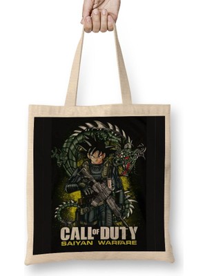 Baskı Dükkanı Call Of Duty Goku Bez Çanta Uzun Saplı