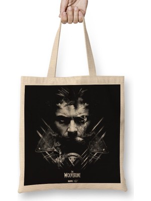 Baskı Dükkanı The Wolverine Marvel Bez Çanta Uzun Saplı