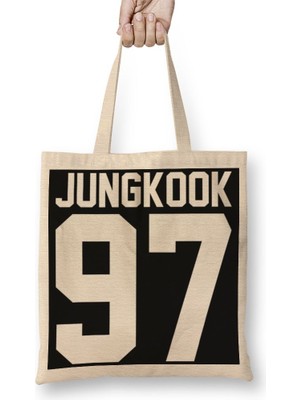 Baskı Dükkanı Bts Jungkook Bez Çanta Uzun Saplı