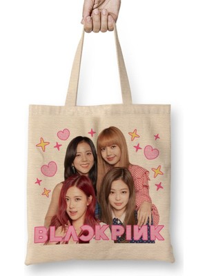 Baskı Dükkanı Blackpink 011 Bez Çanta Uzun Saplı