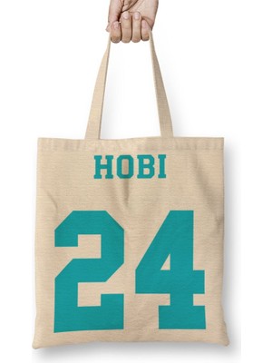 Baskı Dükkanı Bts Hobi Bez Çanta Uzun Saplı