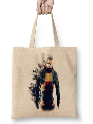 Baskı Dükkanı Half Life Gordon Freeman Bez Çanta Uzun Saplı