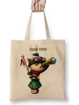 Baskı Dükkanı Teemo Lol Bez Çanta Uzun Saplı