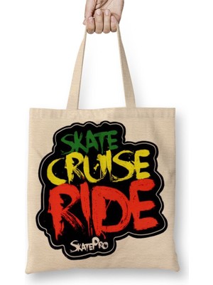 Baskı Dükkanı Skatyboard Bez Çanta Uzun Saplı