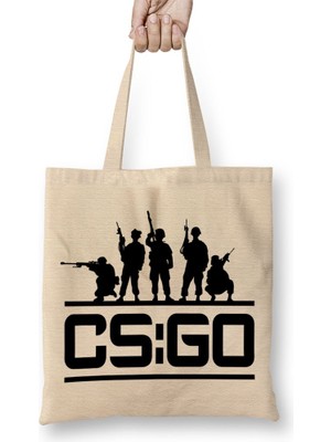 Baskı Dükkanı Cs Go Squad Bez Çanta Uzun Saplı