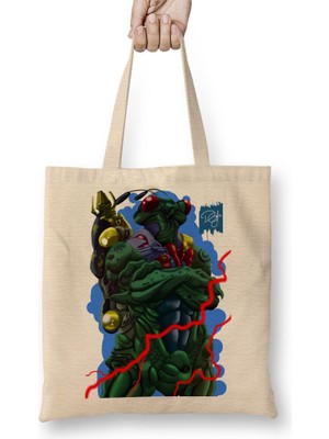 Baskı Dükkanı Ziggvoid Bez Çanta Uzun Saplı