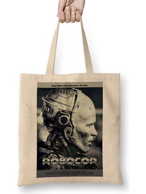 Baskı Dükkanı Robocop 03 Bez Çanta Uzun Saplı