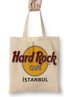 Baskı Dükkanı Hard Rock Cafe Istanbul Bez Çanta Uzun Saplı
